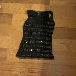 Black sequined tank top